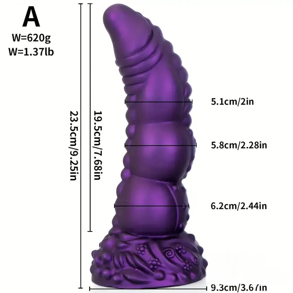 Scaled Purple Dragon Fantasy Dildo - scaled dragon fantasy dildo