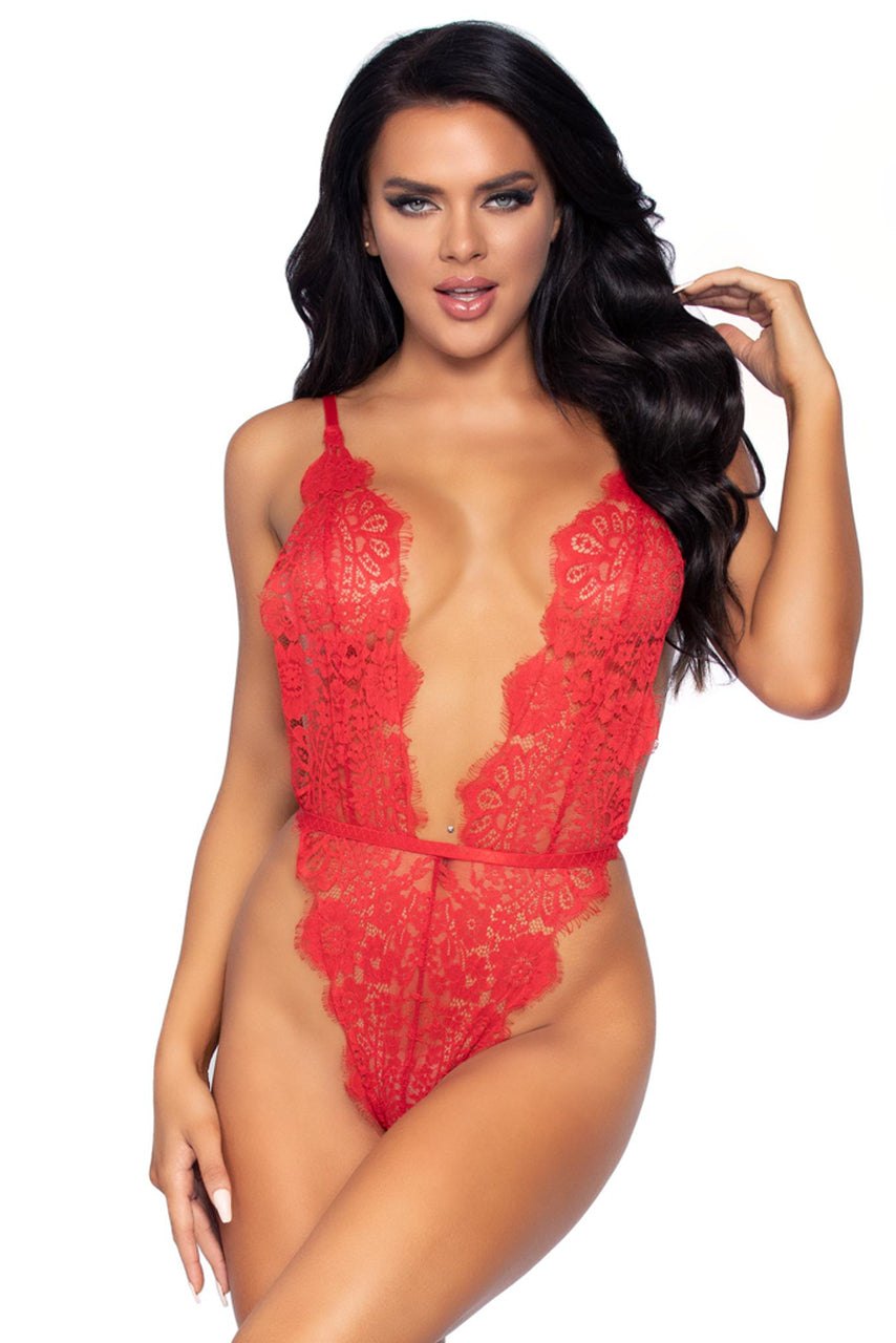 Scalloped Lace Teddy Robe Set - Sexy Lingerie Robe