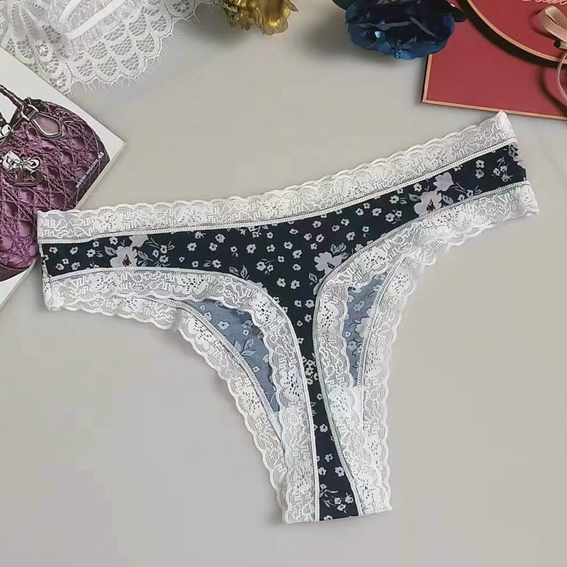 Seamless Printed Silky Thong - Sexy G String Thong