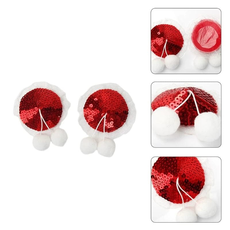 Sequin Pom-Pom Nipple Pasties - Reusable Nipple Covers