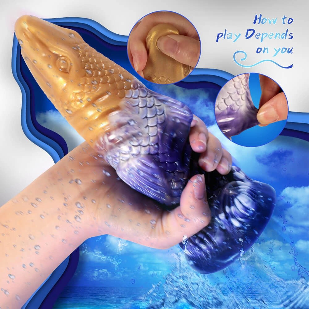 Shark Fin Fantasy Dildo - Colorful Silicone Fantasy Dildo