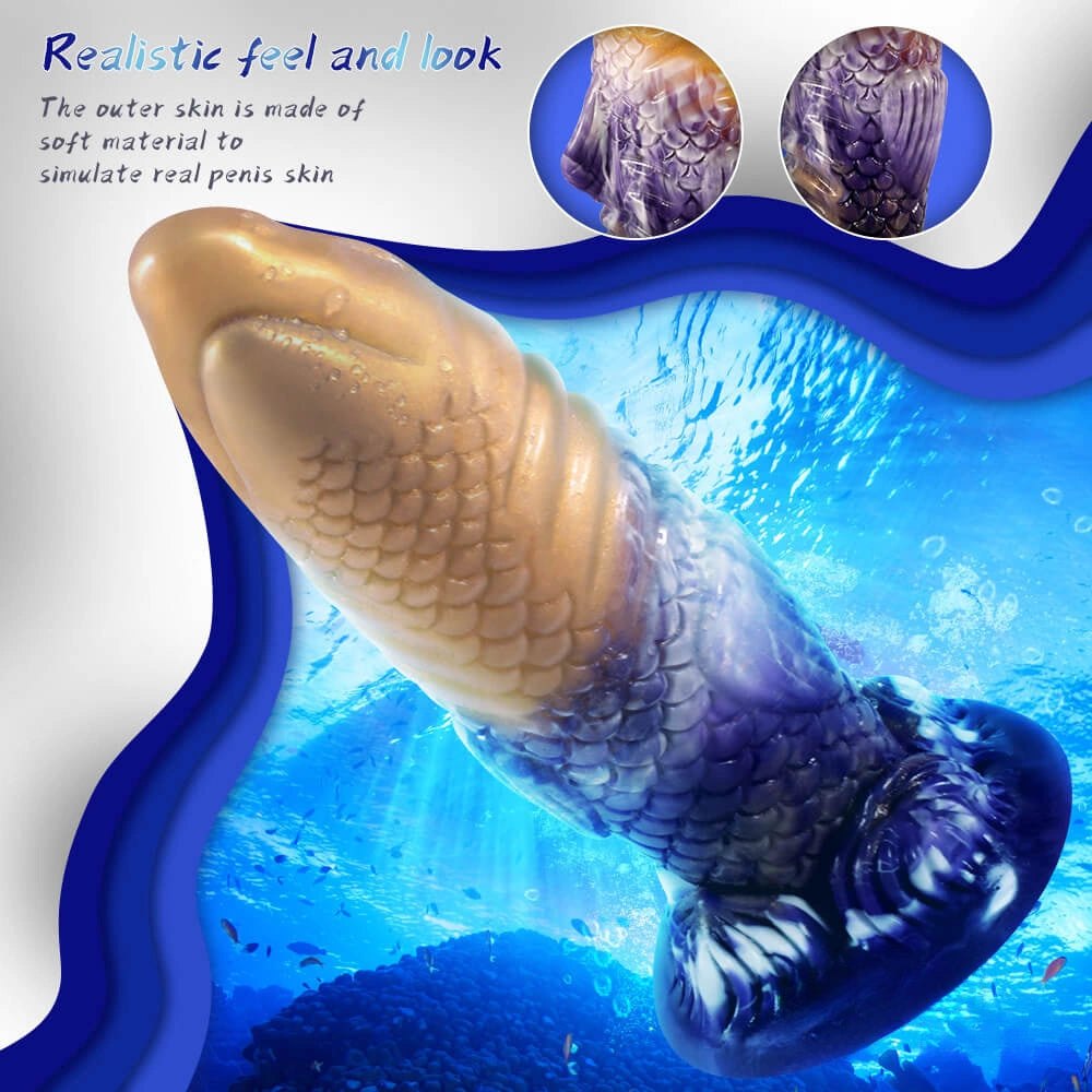 Shark Fin Fantasy Dildo - Colorful Silicone Fantasy Dildo