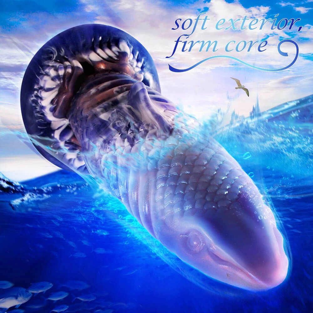Shark Fin Fantasy Dildo - Colorful Silicone Fantasy Dildo
