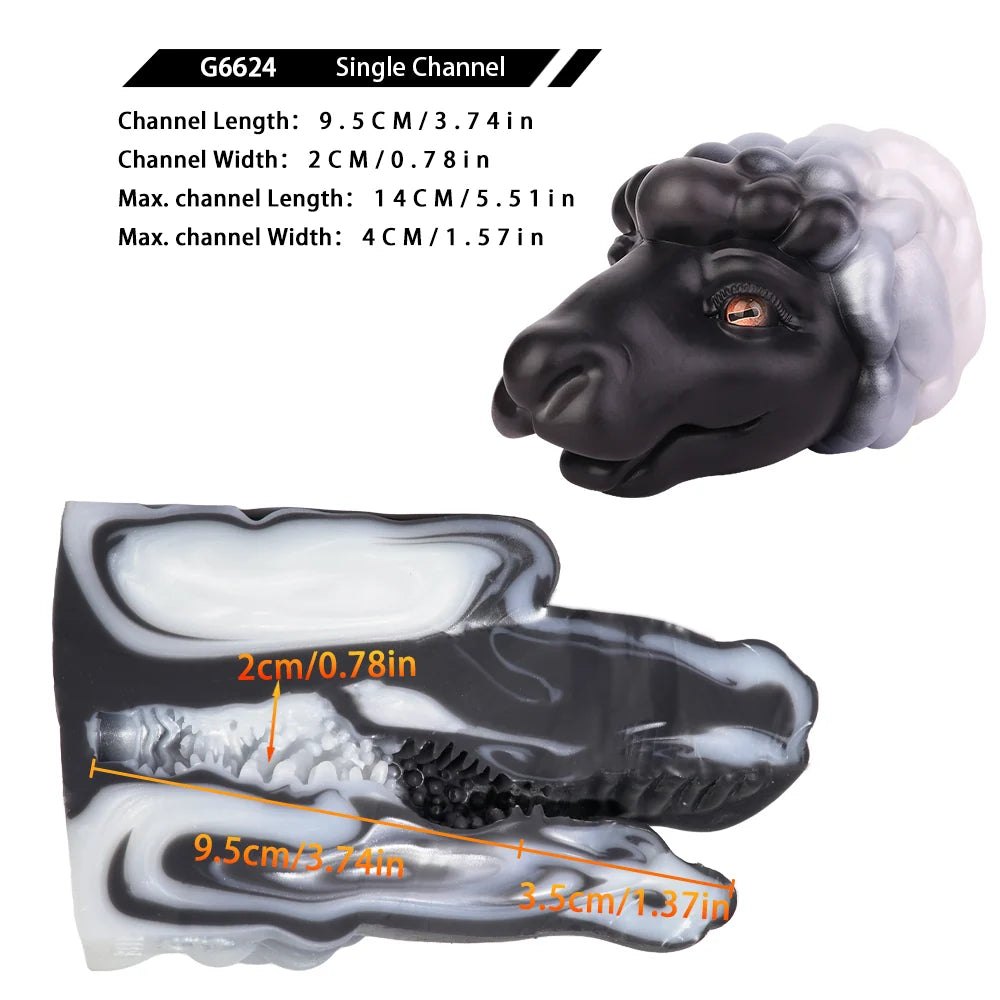 Sheep Head Rear-Entry Masturbator - Animal Head Onahole