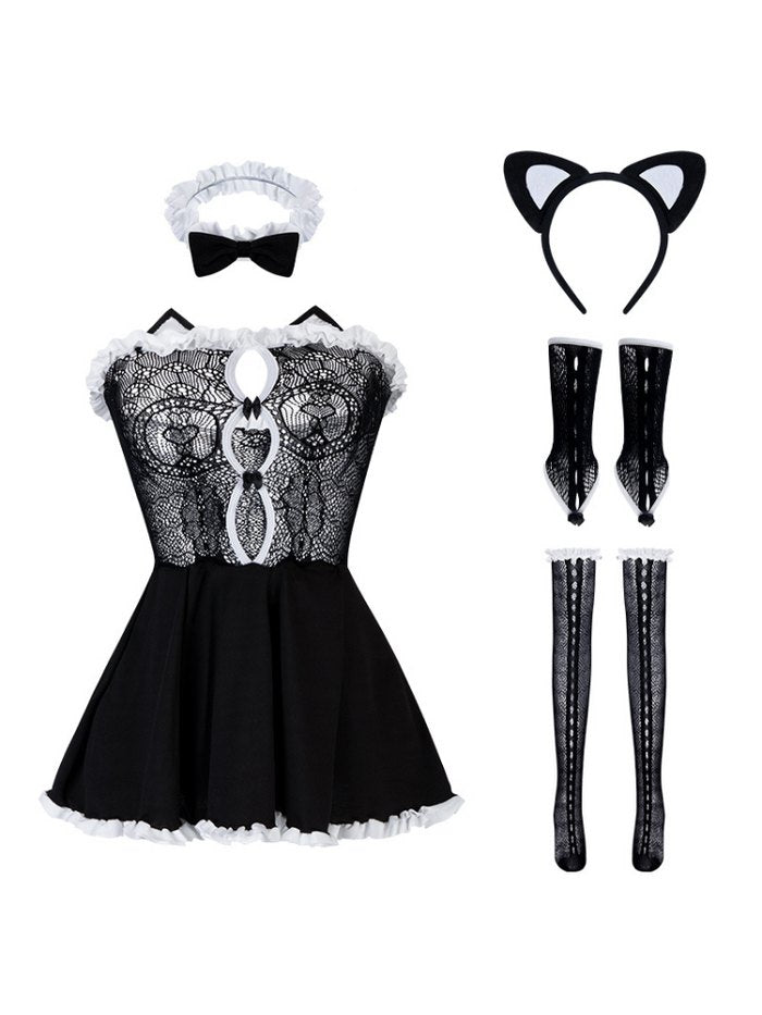 Cat Maid Sheer Lace Costume Set - Kitty Maid Outfit