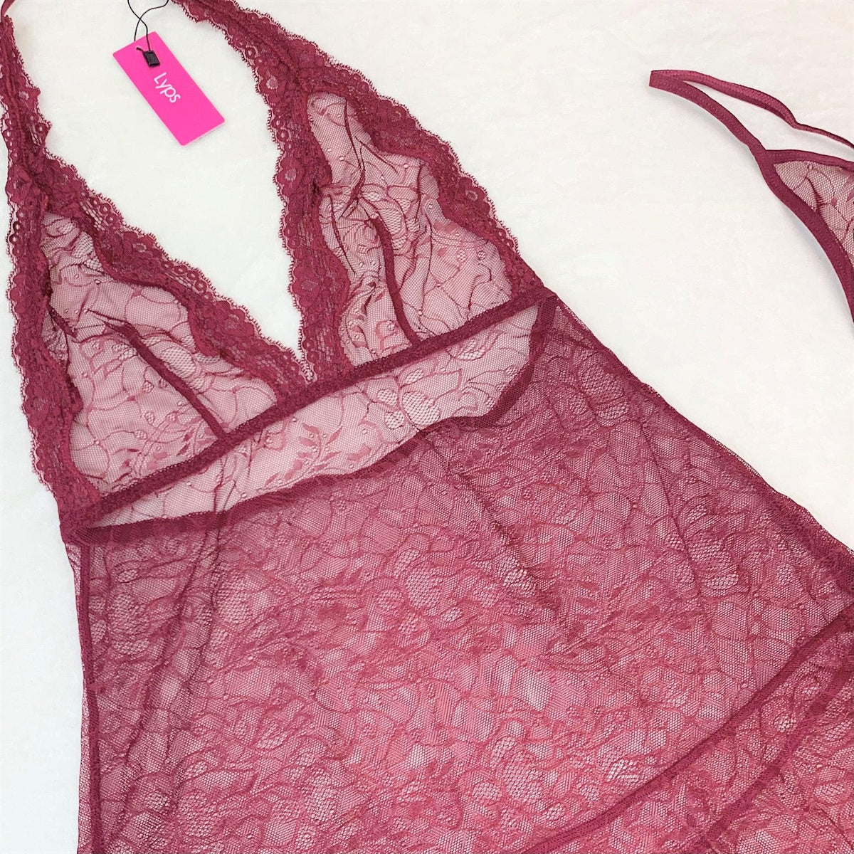 Sheer Lace Halter Chemise - Sexy Babydoll Lingerie