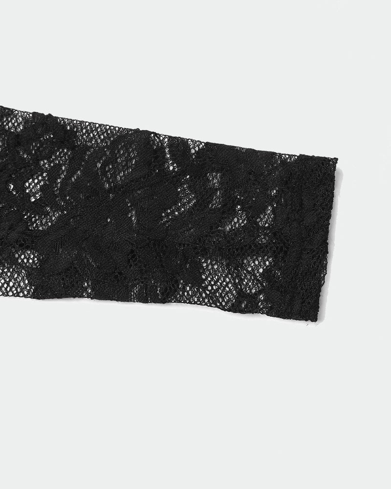 Sheer Lace Long Sleeve Bodysuit - Lingerie Bodysuit for Women
