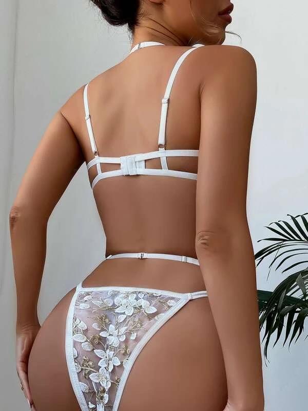 Chain Garter Belt Corset Set - Garter Lingerie Set