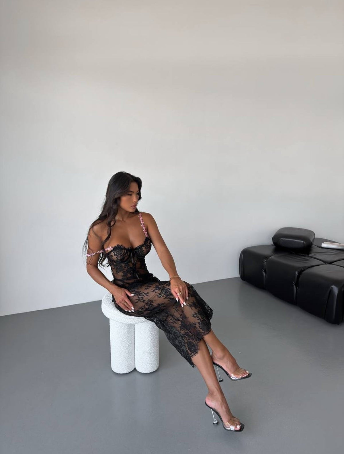 Sheer Petal Lace Chemise - Sexy Slip Nightgown