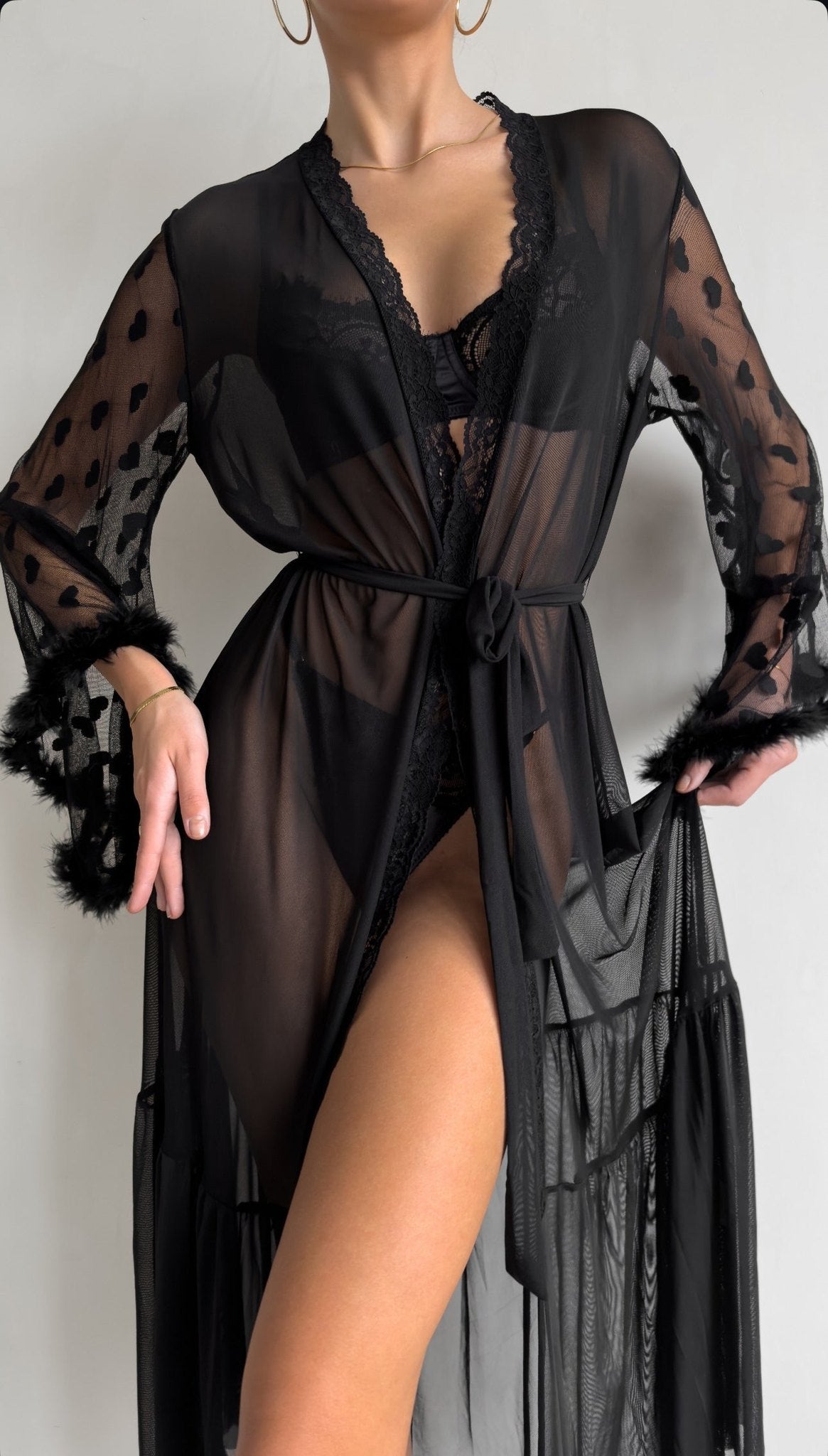 Sheer Ruffled Mesh Chemise - Sexy Slip Nightgown
