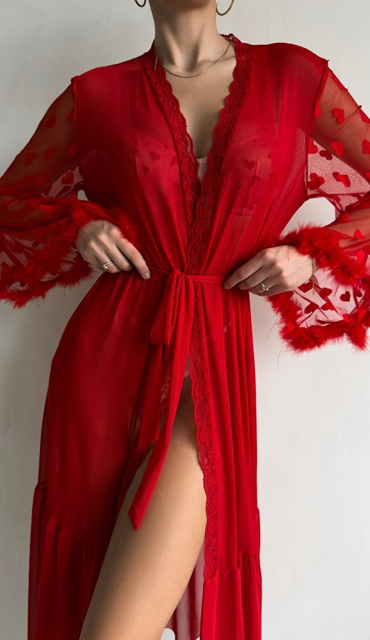 Sheer Ruffled Mesh Chemise - Sexy Slip Nightgown