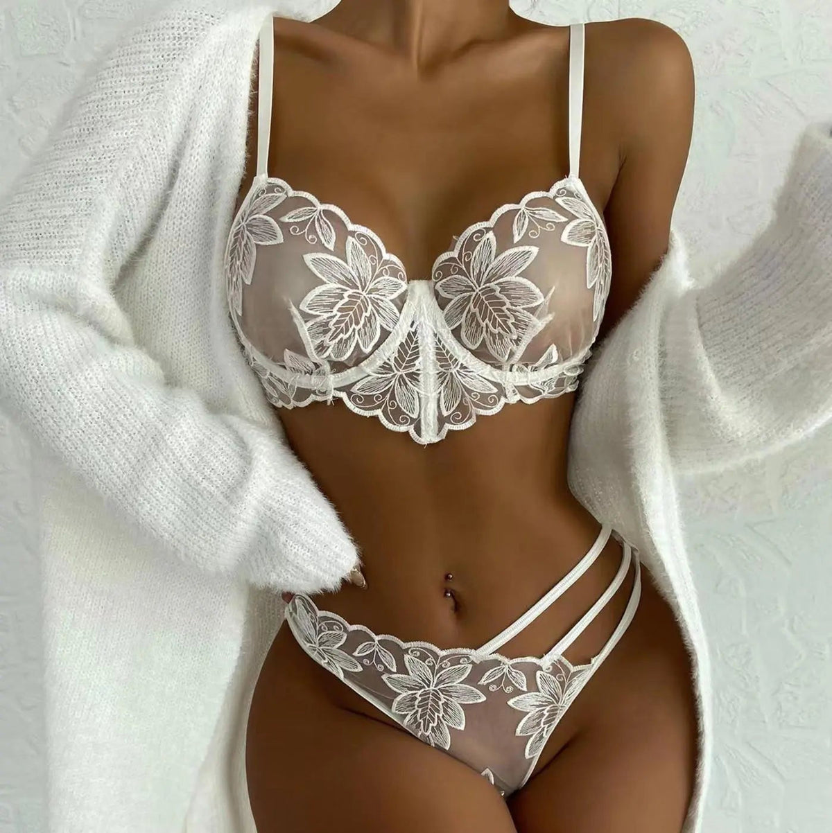 Sheer Two-Piece Stretch Set - Bra and Panty Set