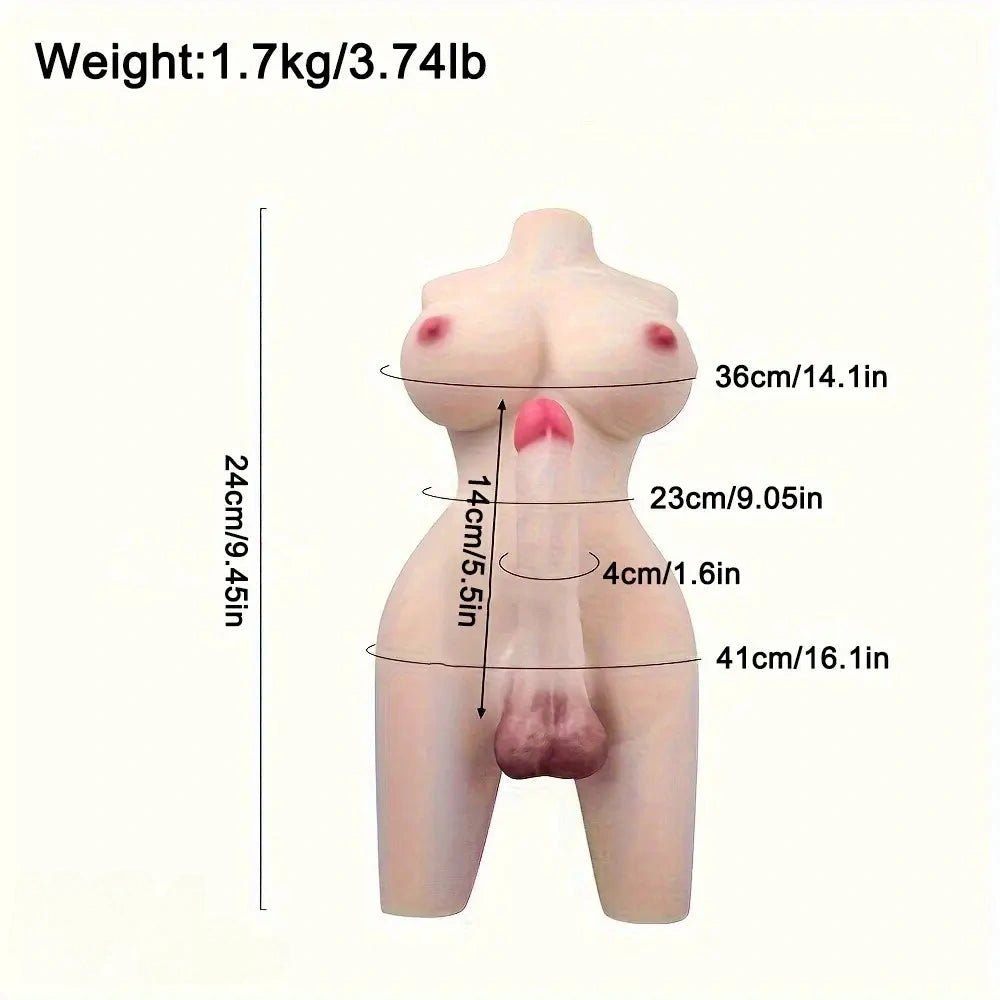 Shemale Sex Doll Torso 5.5 in - Realistic Silicone Dildo