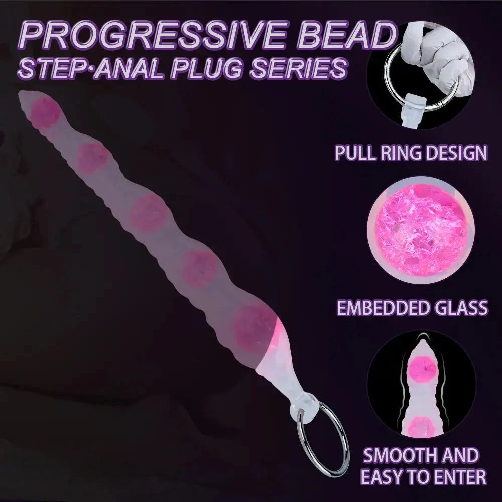 Silicone Anal Beads 18.9in - Silicone Butt Plug
