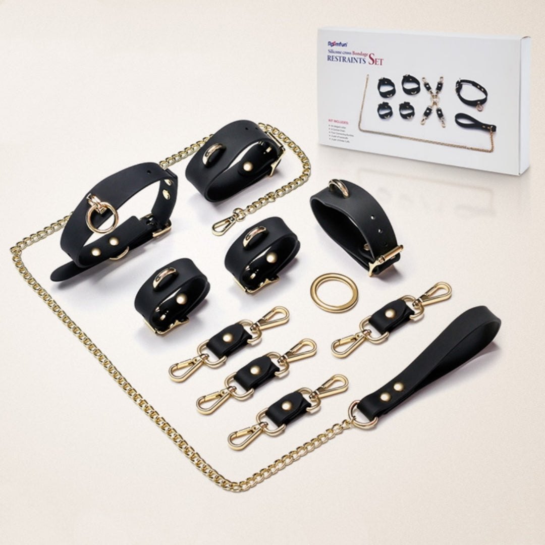 Silicone Cross Buckle Bondage Kit - Bondage Restraint Set