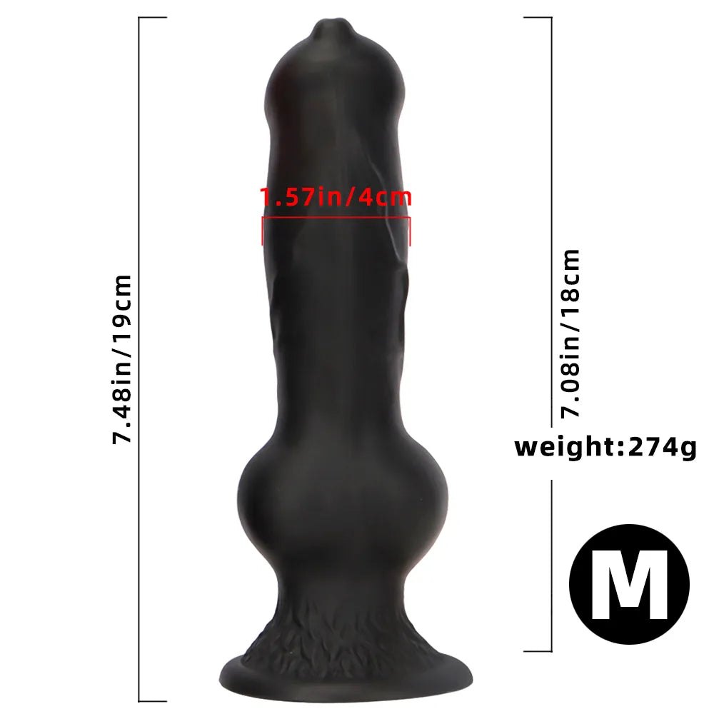 Silicone Dog Knot Dildo - Knotted Dog Dildo, 5 Sizes