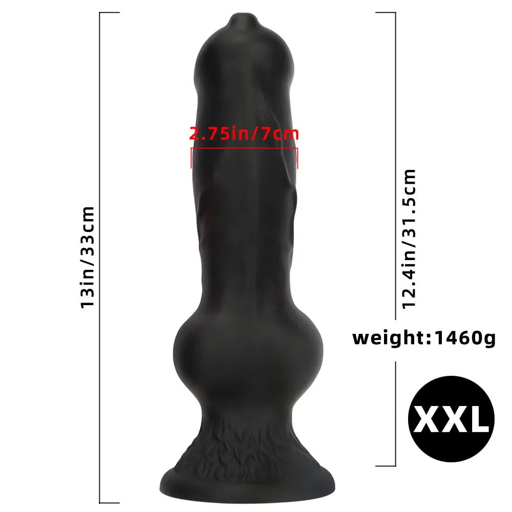 Silicone Dog Knot Dildo - Knotted Dog Dildo, 5 Sizes