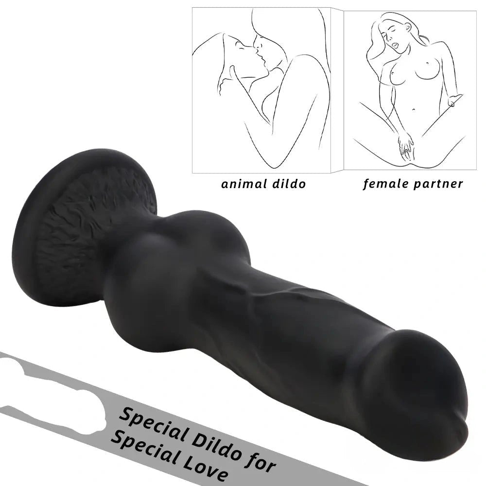 Silicone Dog Knot Dildo - Knotted Dog Dildo, 5 Sizes