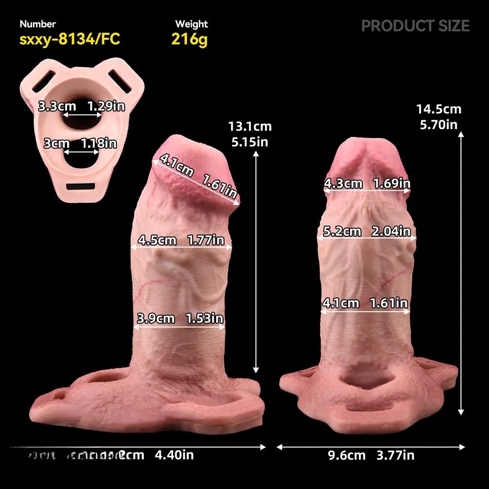 Silicone Extender Sleeve 5.7 in - Hollow Strap On Sleeve