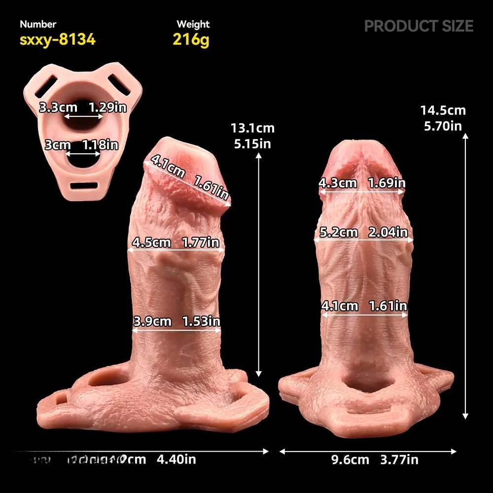Silicone Extender Sleeve 5.7 in - Hollow Strap On Sleeve