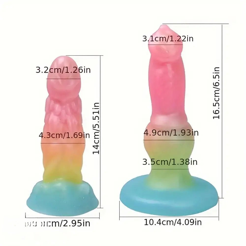 Silicone Fantasy Knot Dildo 4 Sizes - Colorful Animal Dildo