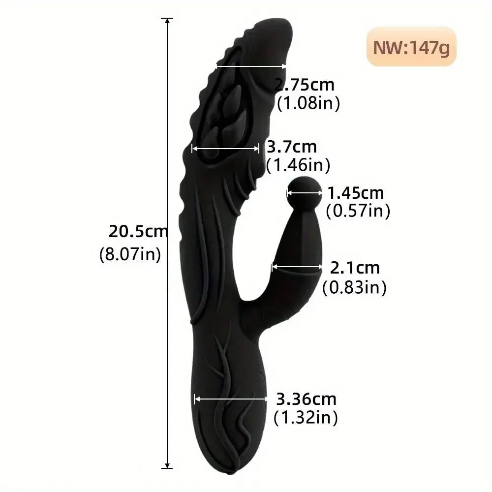Silicone G-Spot Wand Dildo - Vaginal Rod With Handle