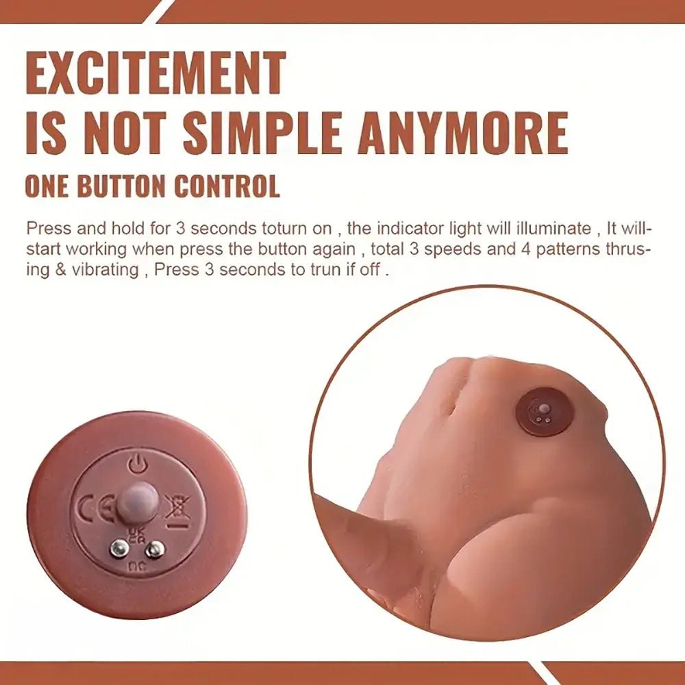 Silicone Hip Torso With Dildo - Lifelike Sex Doll Torso