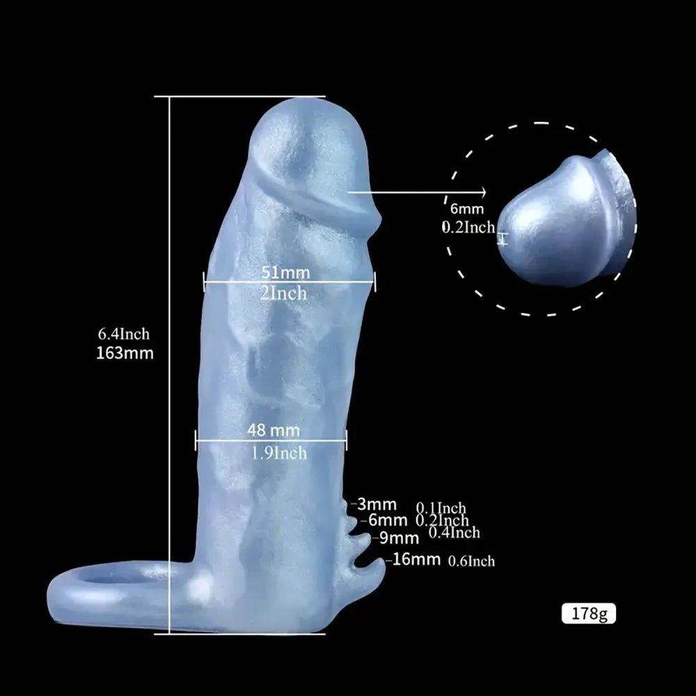 Silicone Hollow Sleeve Sheath 6 in - Realistic Big Dildo