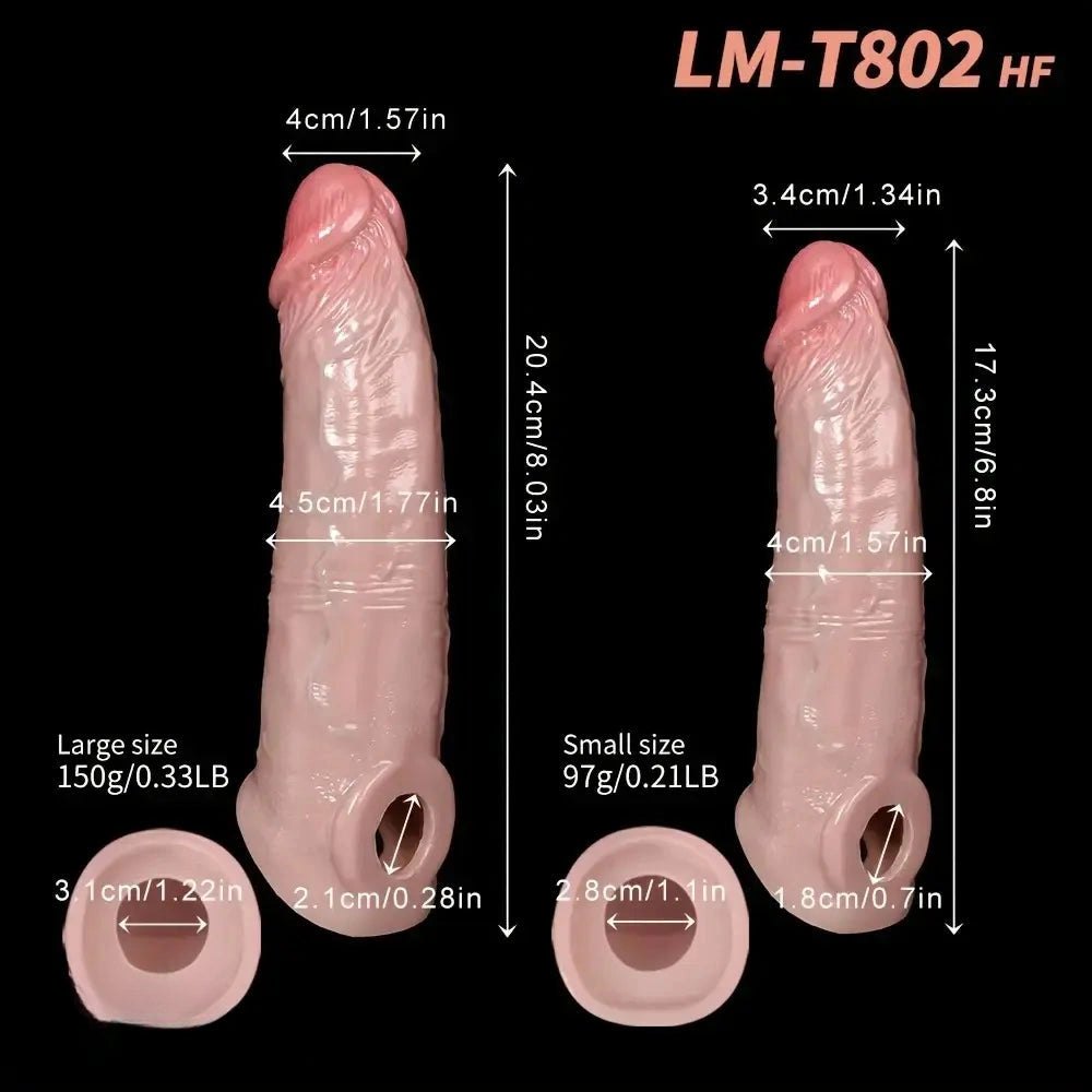 Silicone Extension Sleeve with Ring - Girth Enhancer Sleeve
