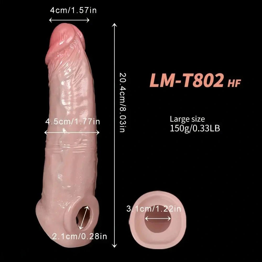 Silicone Extension Sleeve with Ring - Girth Enhancer Sleeve