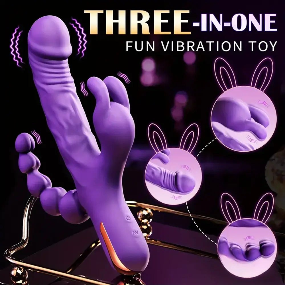 Silicone Rabbit Vibrator 9.5 in - Dual Stim Rabbit Vibrator