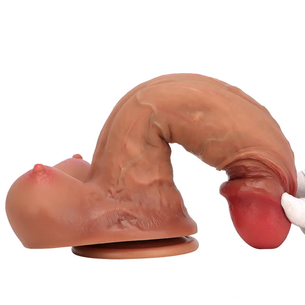 Silicone Realistic Suction Cup Dildo - 12in Hands-Free Dildo