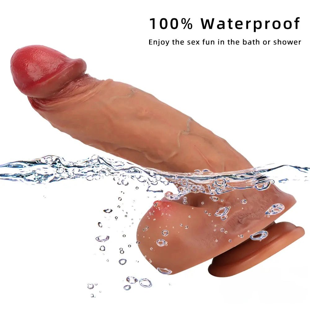 Silicone Realistic Suction Cup Dildo - 12in Hands-Free Dildo
