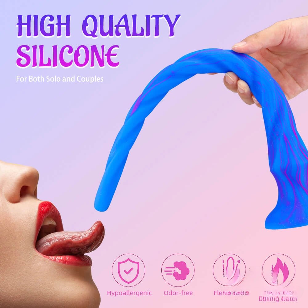 Spiral Silicone Suction Cup Dildo - Twisted Anal Dildo 15.5in