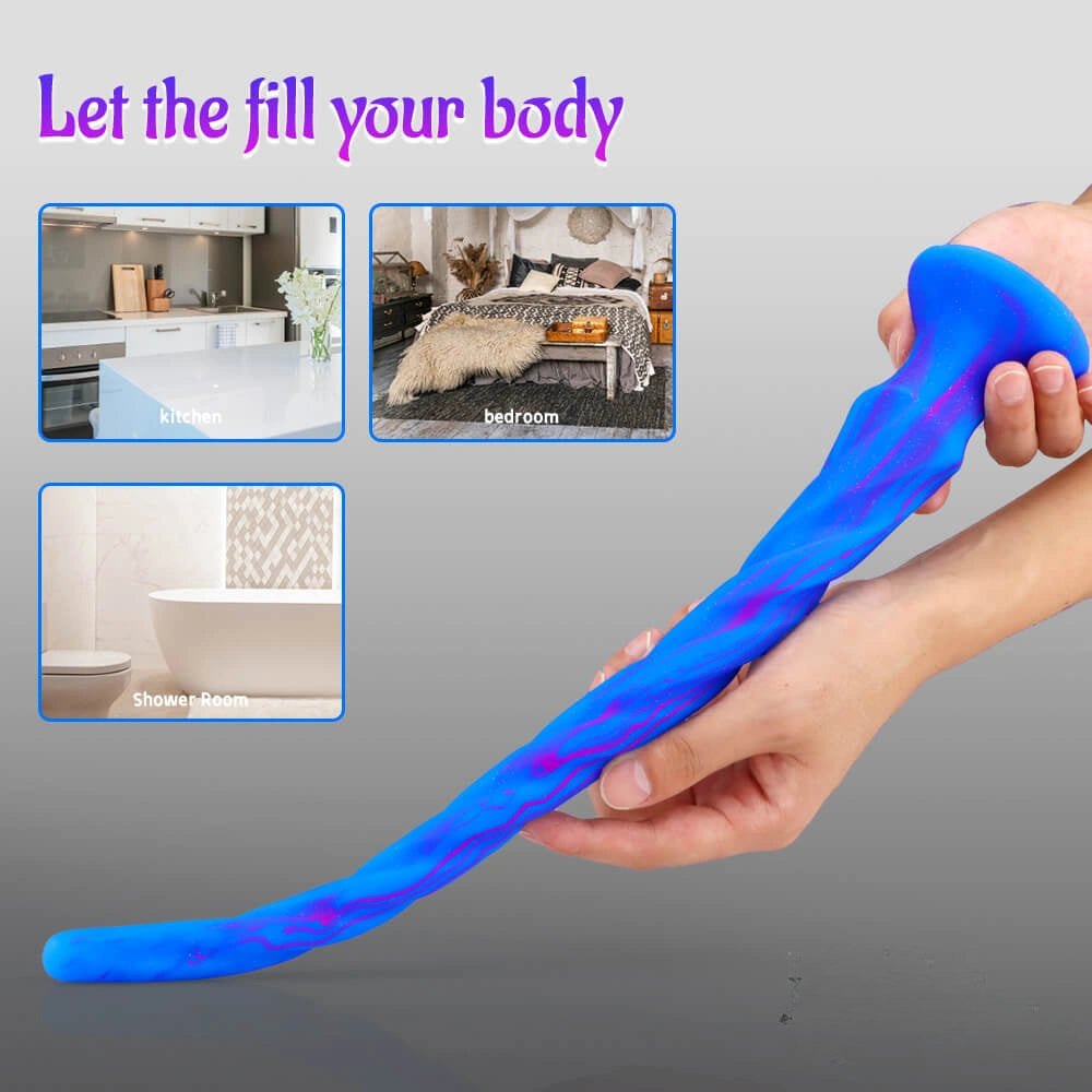 Spiral Silicone Suction Cup Dildo - Twisted Anal Dildo 15.5in