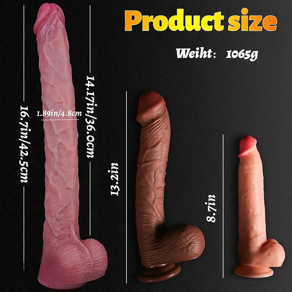 Silicone Suction Cup Dildo 16.7 in - Dildo With Suction Cup