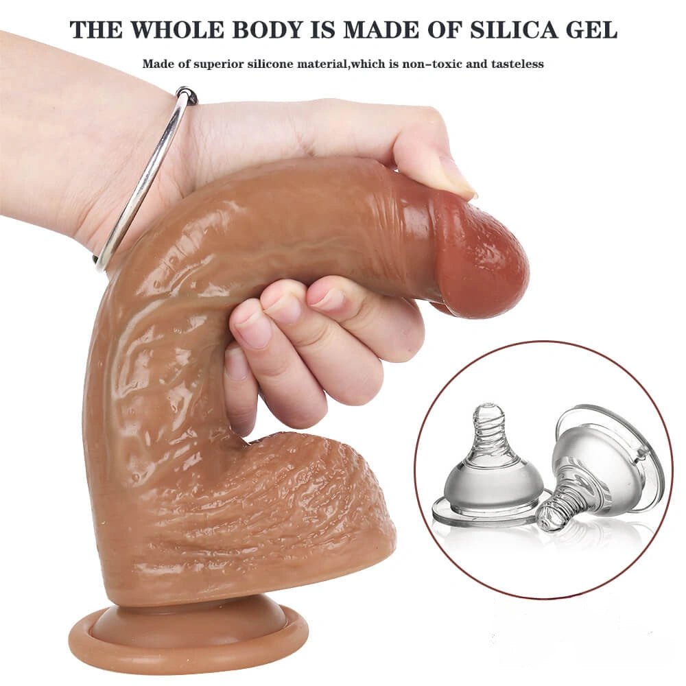 Suction Cup Realistic Dildo 8.27 in - Silicone Suction Cup Dildo