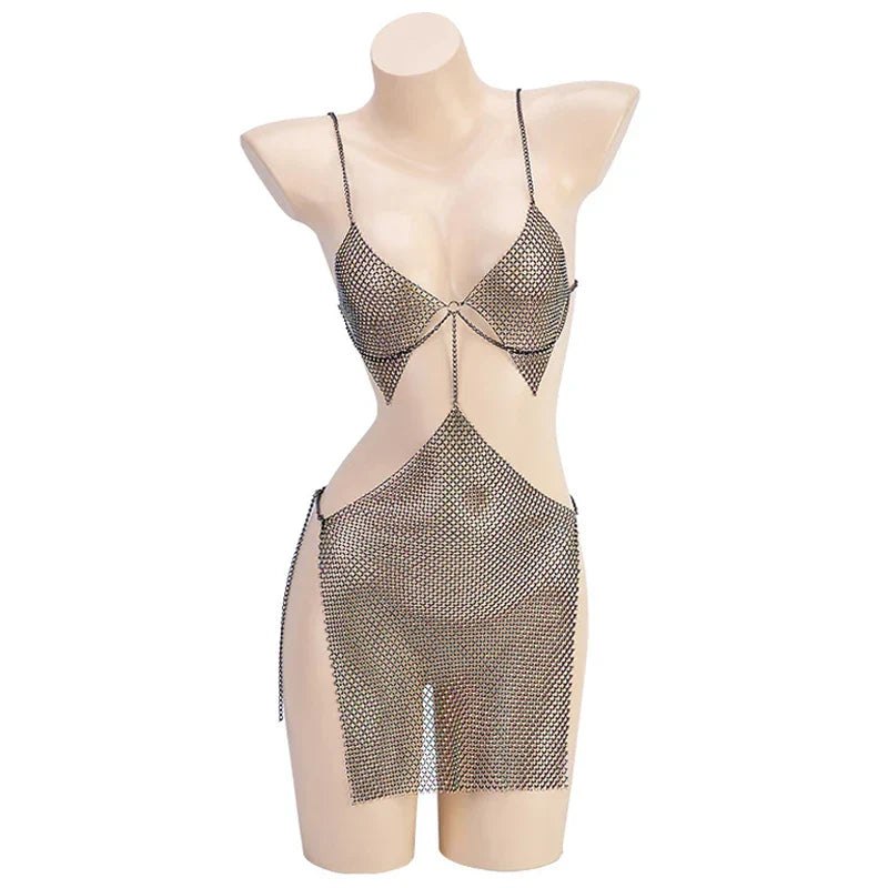 Silver Lace Bralette - Bra and Panty Set