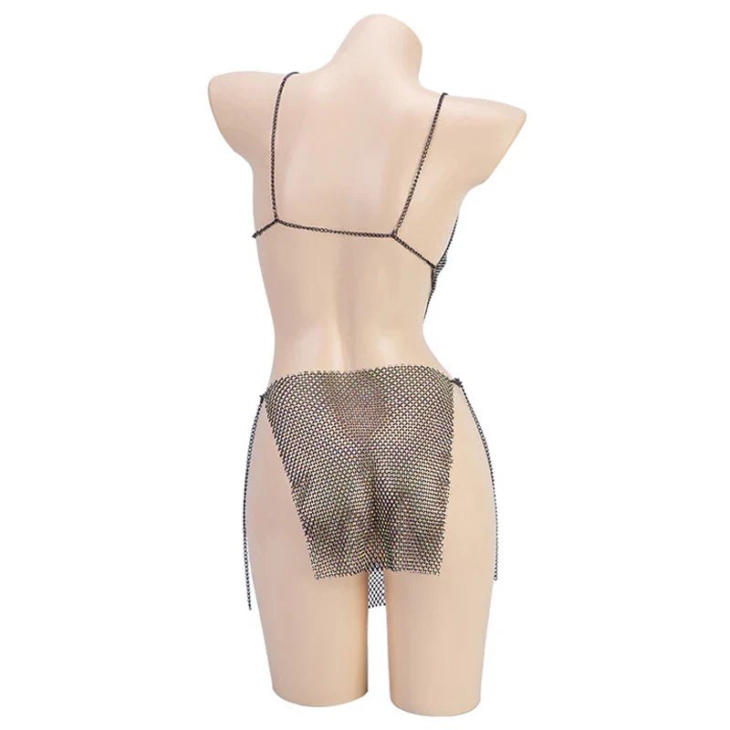 Silver Lace Bralette - Bra and Panty Set