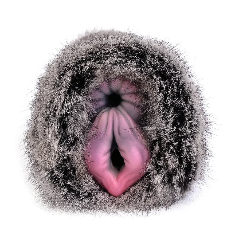 Silver Spotted Fur Masturbator - Furry Male Masturbator Toy