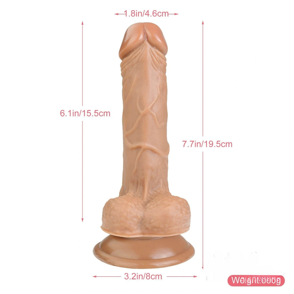 Single Layer Suction Dildo 7.7in - Realistic Silicone Dildo