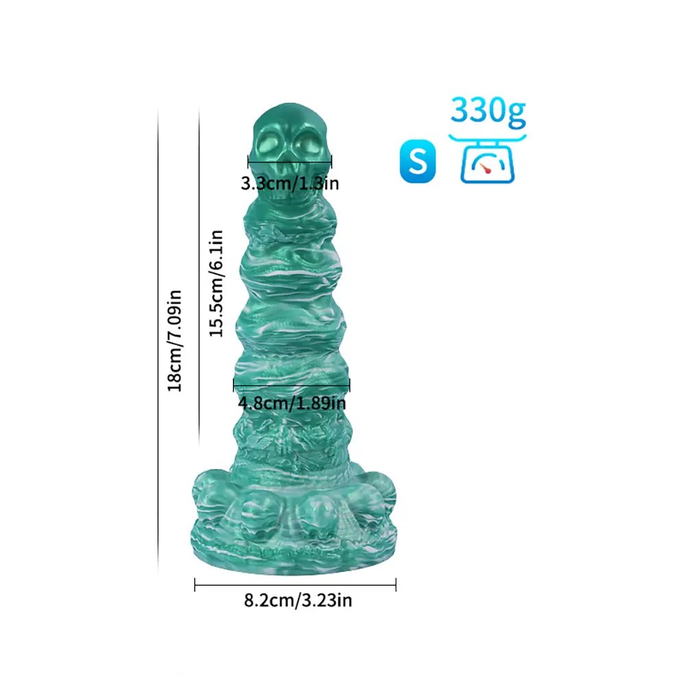 Skull Totem Silicone Fantasy Dildo - Textured Monster Dildo