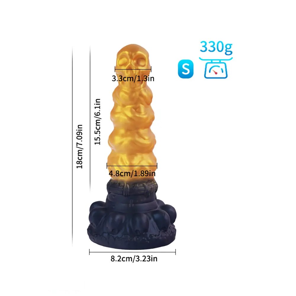 Skull Totem Silicone Fantasy Dildo - Textured Monster Dildo