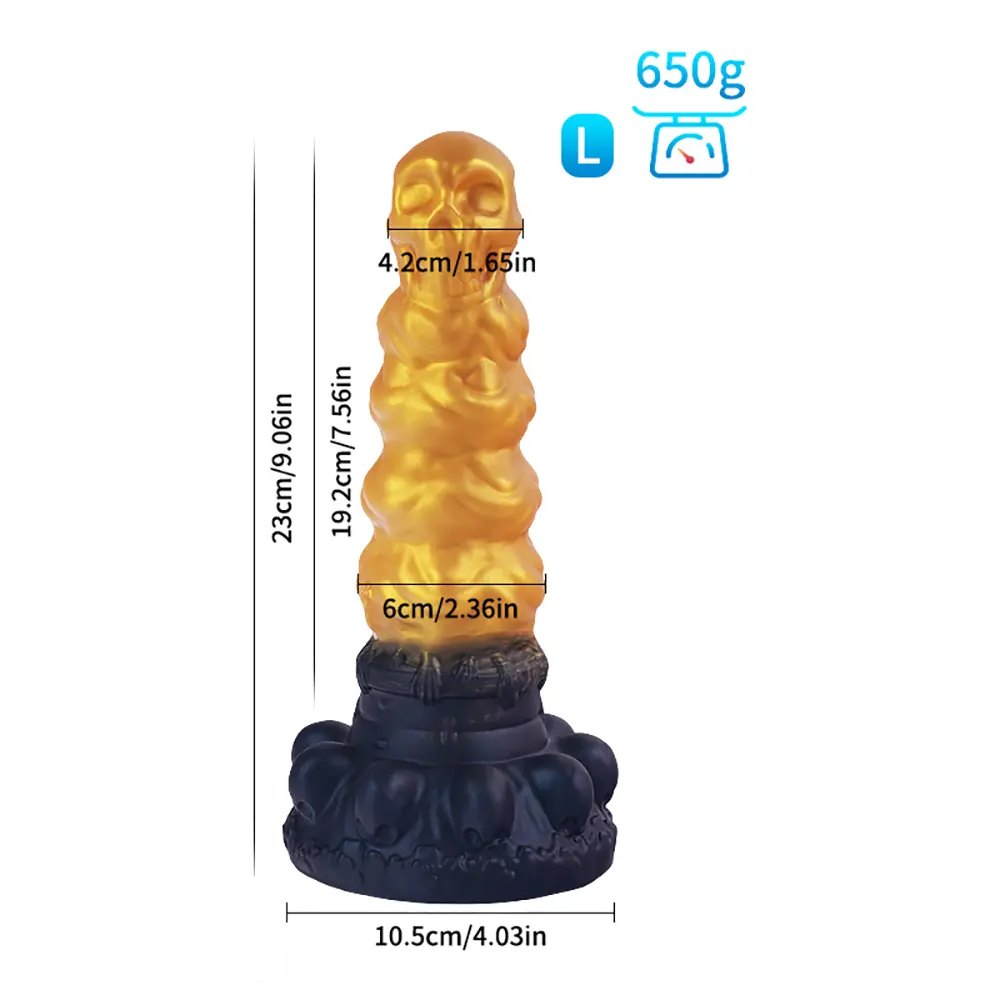 Skull Totem Silicone Fantasy Dildo - Textured Monster Dildo