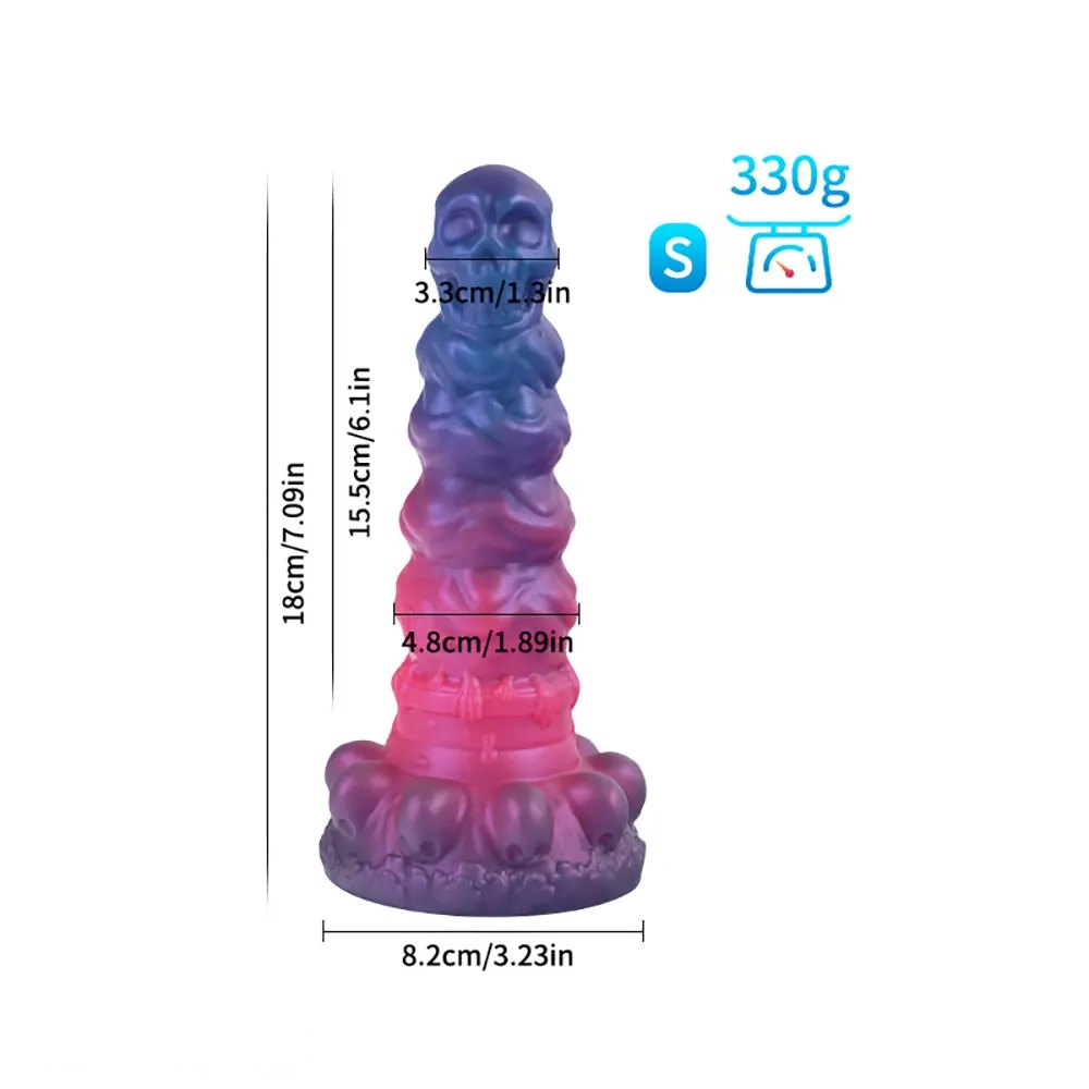 Skull Totem Silicone Fantasy Dildo - Textured Monster Dildo