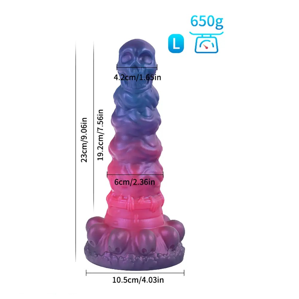 Skull Totem Silicone Fantasy Dildo - Textured Monster Dildo