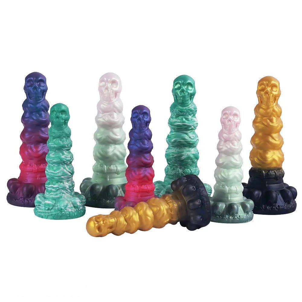 Skull Totem Silicone Fantasy Dildo - Textured Monster Dildo