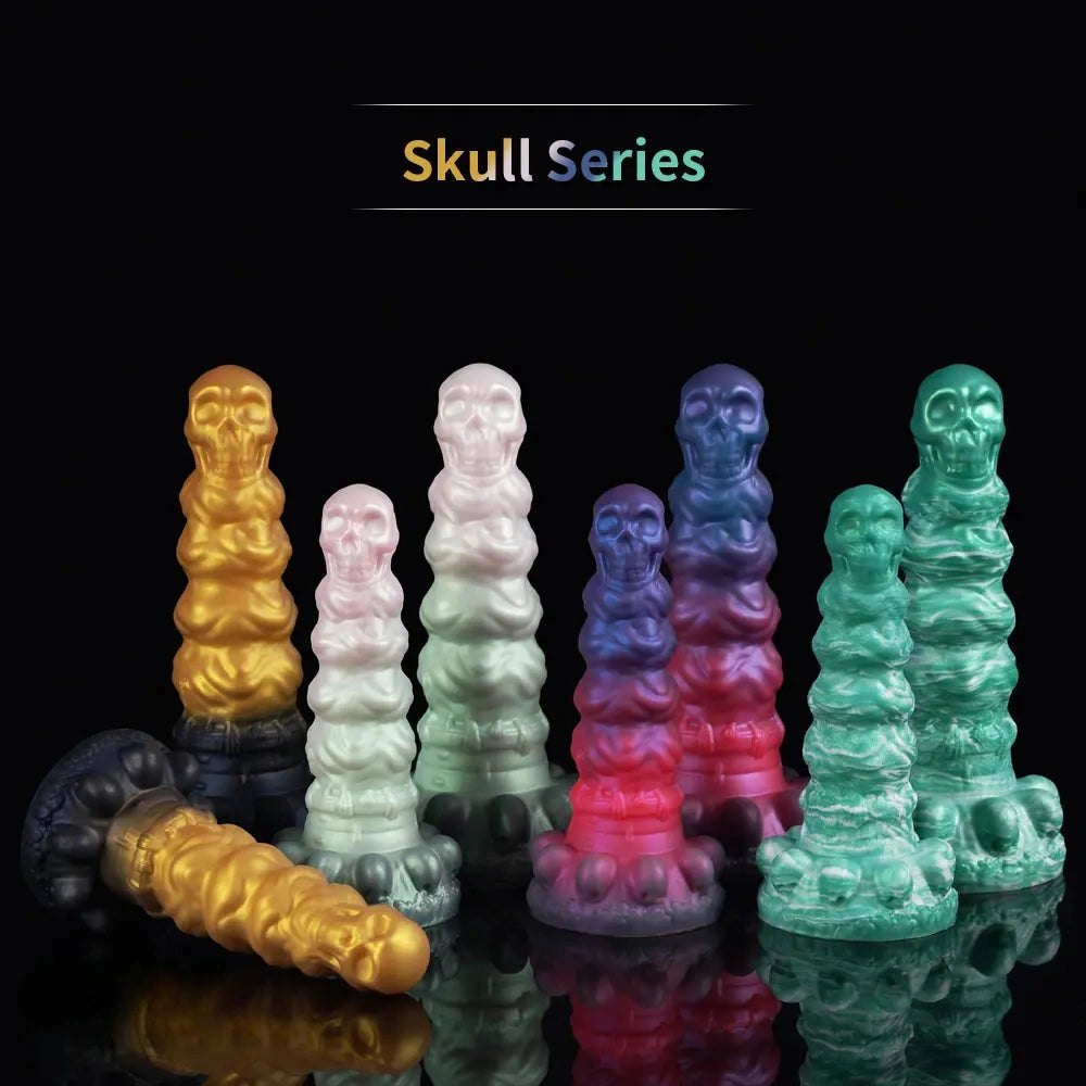 Skull Totem Silicone Fantasy Dildo - Textured Monster Dildo