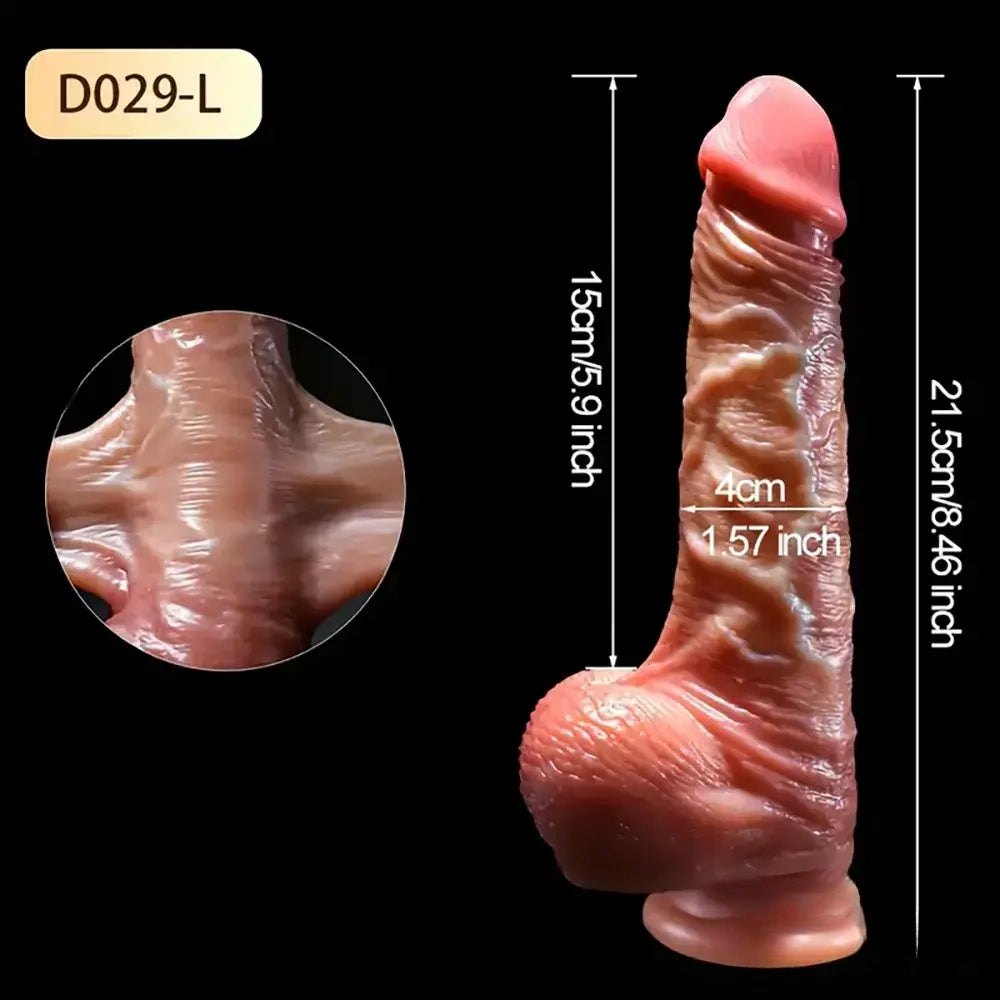 Sliding Foreskin Realistic Dildo - Suction Cup Dildo