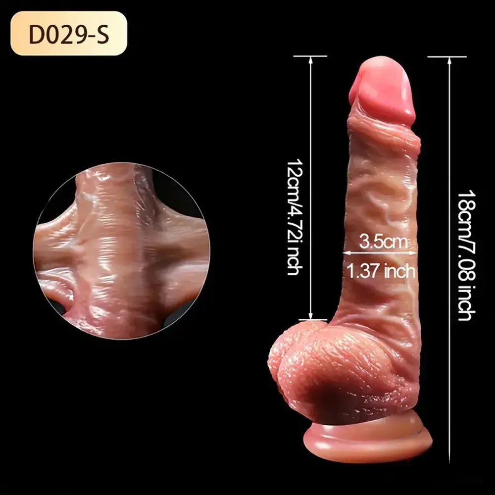 Sliding Foreskin Realistic Dildo - Suction Cup Dildo
